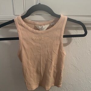 H&M Light Peach Ribbed Tank for kids